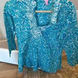 Lilly Pulitzer Blue/Turquoise Beaded Tunic